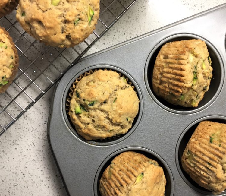 zucchini maple oatmeal protein muffins